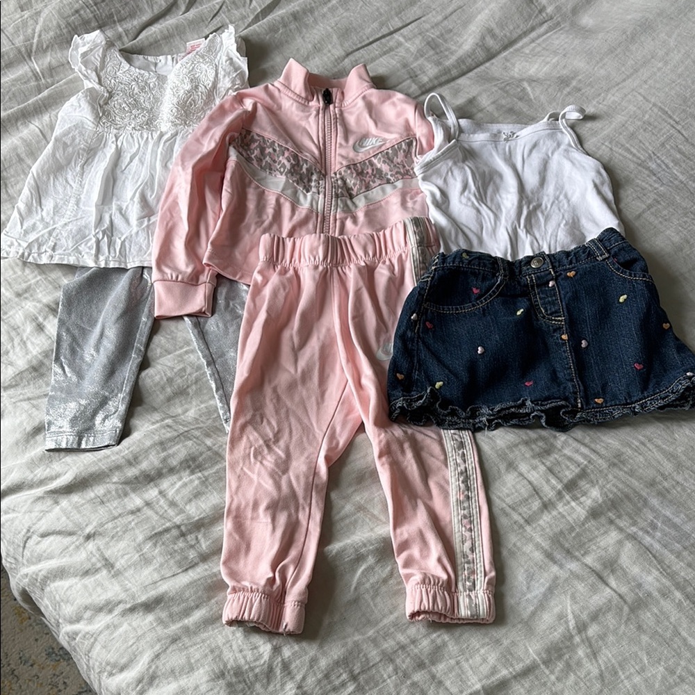 2T 6pc Toddler Girl Clothes Bundle Multiple Brands Spring Summer Outfits